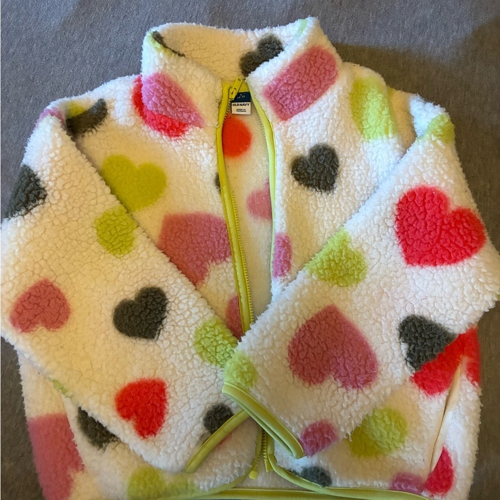 Old Navy Fleece Jacket with Heart Patterns - Picture 4 of 4
